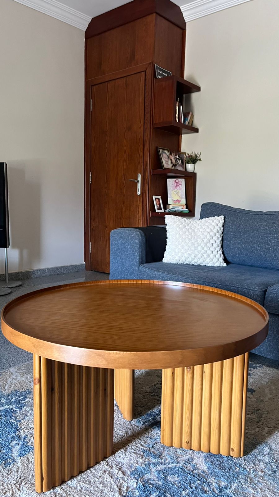 Noor Round Table— Solid Beech Wood — Natural Oak Stain