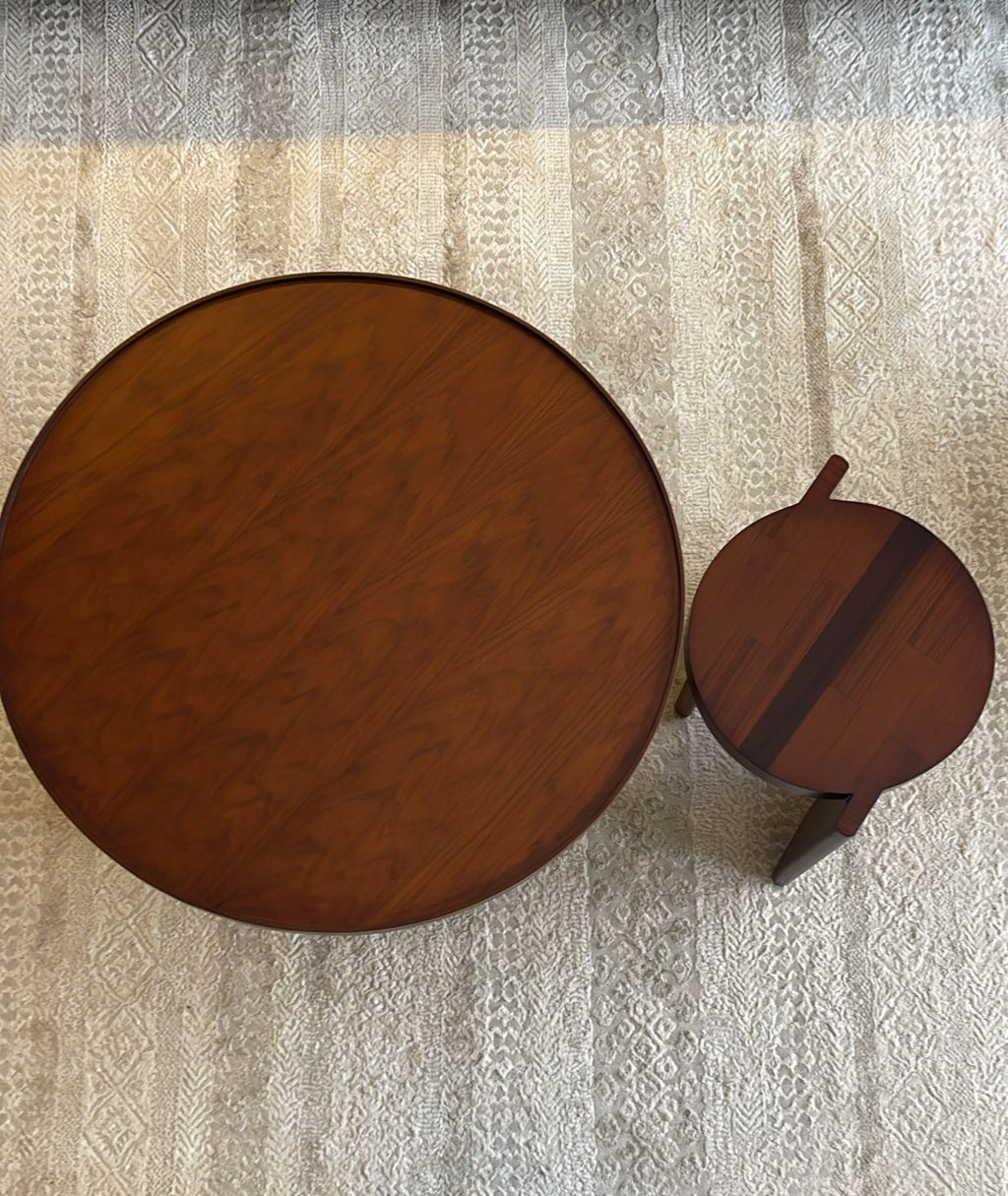 Samt Side Table— Solid Pitch Pine Wood — Dark Oak Stain
