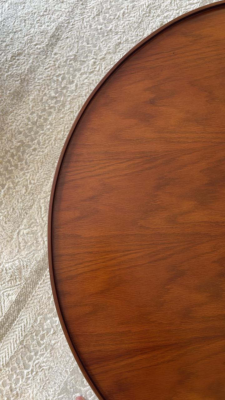 Noor Round Table — Solid Beech Wood — Dark Oak Stain