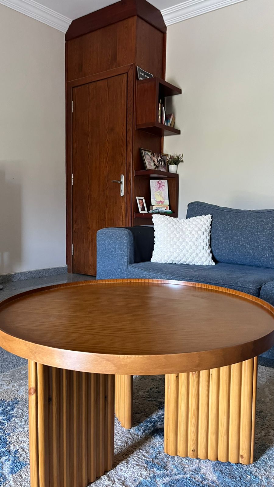 Noor Round Table— Solid Beech Wood — Natural Oak Stain