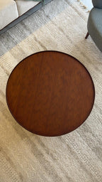 Noor Round Table — Solid Beech Wood — Dark Oak Stain