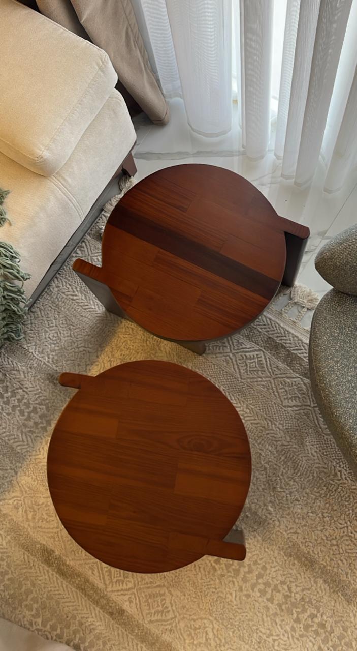Samt Side Table— Solid Pitch Pine Wood — Dark Oak Stain