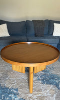 Noor Round Table— Solid Beech Wood — Natural Oak Stain