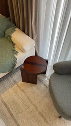 Samt Side Table— Solid Pitch Pine Wood — Dark Oak Stain