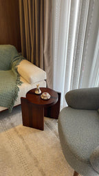 Samt Side Table— Solid Pitch Pine Wood — Dark Oak Stain