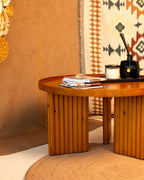 Noor Round Table— Solid Beech Wood — Natural Oak Stain