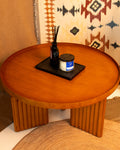 Noor Round Table— Solid Beech Wood — Natural Oak Stain