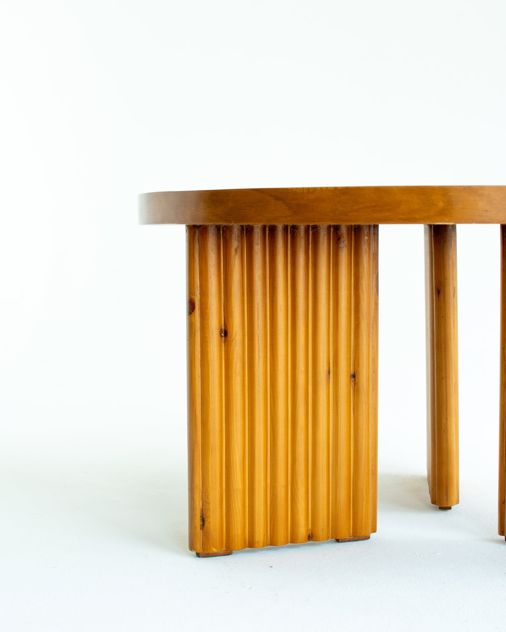 Noor Round Table— Solid Beech Wood — Natural Oak Stain