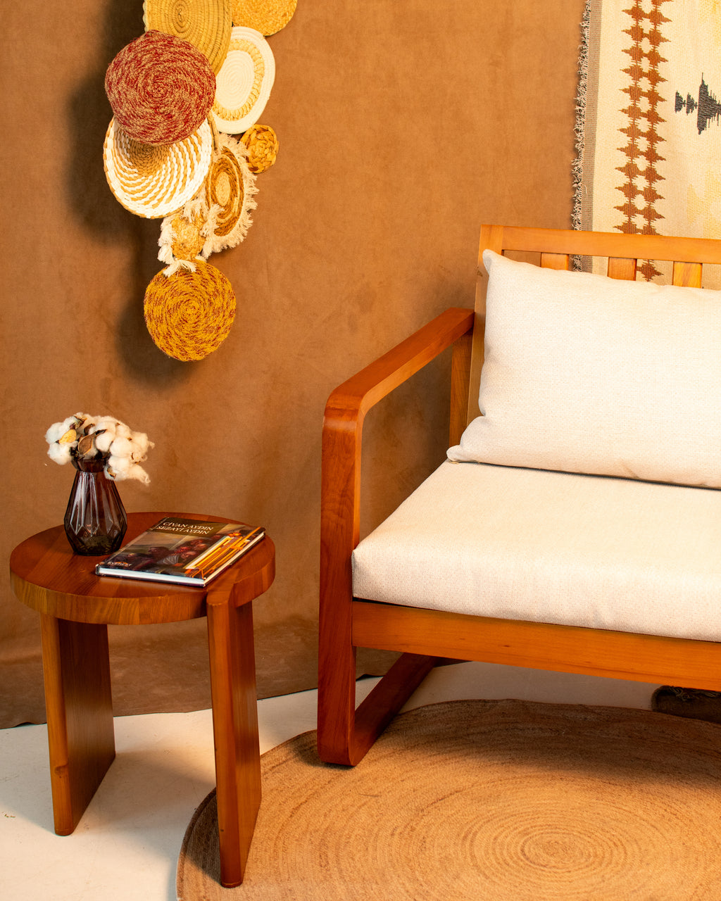 Jidhr Lounge Chair—Natural Solid Beech Wood