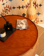Noor Round Table — Solid Beech Wood — Dark Oak Stain