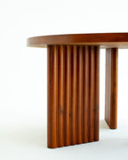 Noor Round Table — Solid Beech Wood — Dark Oak Stain